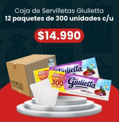 Caja servilletas 12 paquetes de 300 unid.