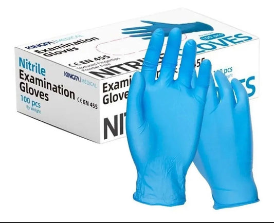 GUANTES DE NITRILO AZUL 100 unid. Talla S