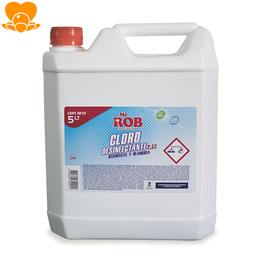 BIDÓN CLORO DESINFECTANTE MR. ROB 5 LTS 2.5%